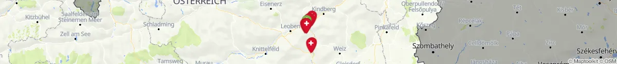 Kartenansicht für Apotheken-Notdienste in der Nähe von Pernegg an der Mur (Bruck-Mürzzuschlag, Steiermark)